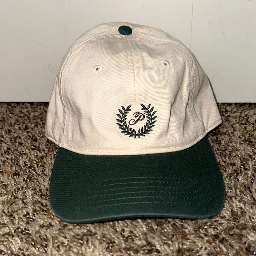 PINK Victoria's Secret Cream and Green Hat NWOT
